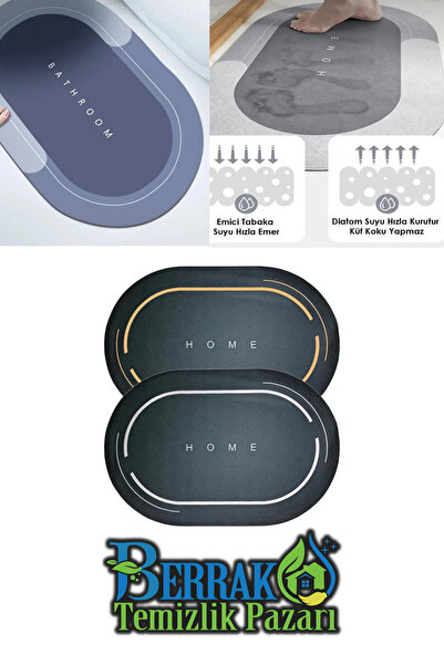 Berrak Temizlik Pazarı جودة فاخرة - سجادة حمام دياتوم مضادة للانزلاق وسريعة ا...