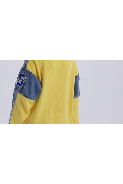 RE DESIGN Denim Detail Knitwear Sweater