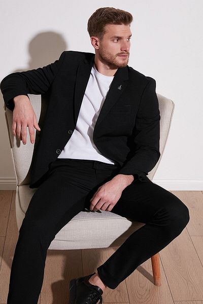 Buratti Slim Fit 6 Drop Double Slit Blazer Ανδρικό μπουφάν Baselna