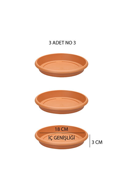 TEMMUZ HOME Toprak Saksı Tabağı 3 Adet