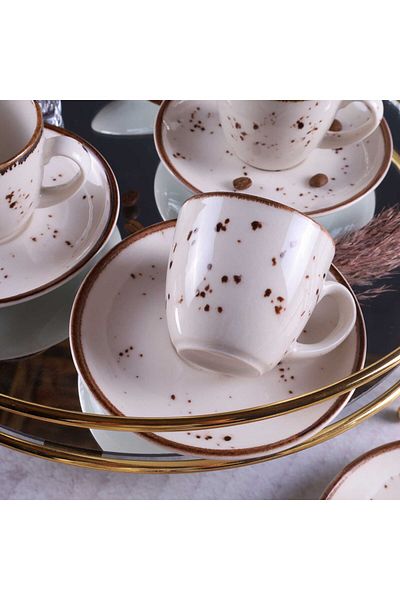 Tulü Porselen Set cești de cafea Reactive 46 Cream Luna1 12 piese pentru 6 persoane