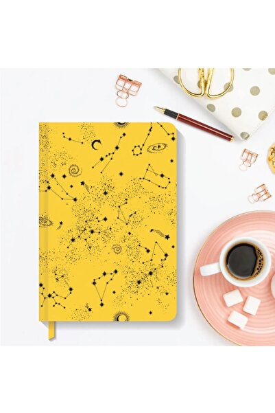 AKILLICA Notebook Lastikli Çizgili Sert Kapak Defter 13x21 Cm Hardcover Notebook Yellow