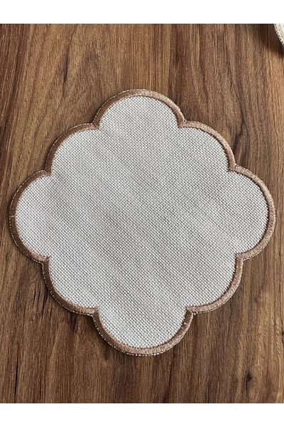 NURHAN HOME COLLECTION 6 Pieces of Embroidered Coffee Cocktail Presentation Napkin suitable for Etamine Processing