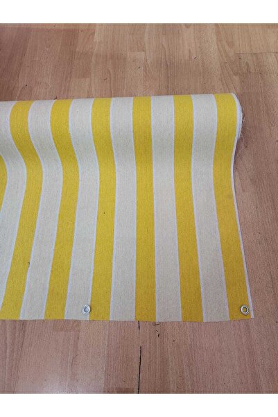 Başak Ev Tekstili 75x100cm Sarı Krem Çizgili Kumaş Balkon Brandası(istediğini...