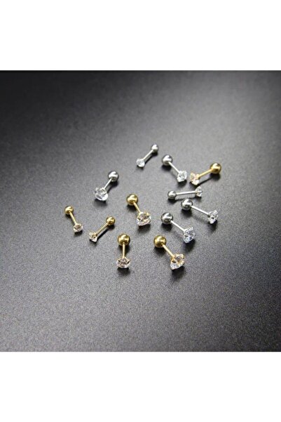 Bylin Takı 316 L Cerrahi Çelik Tek Taş Piercing - 1 Adet