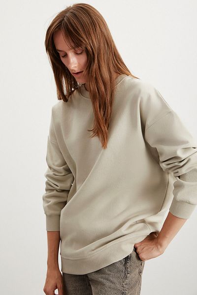 GRIMELANGE Dámská mikina Allys Crew Neck Oversize Basic Stone Color