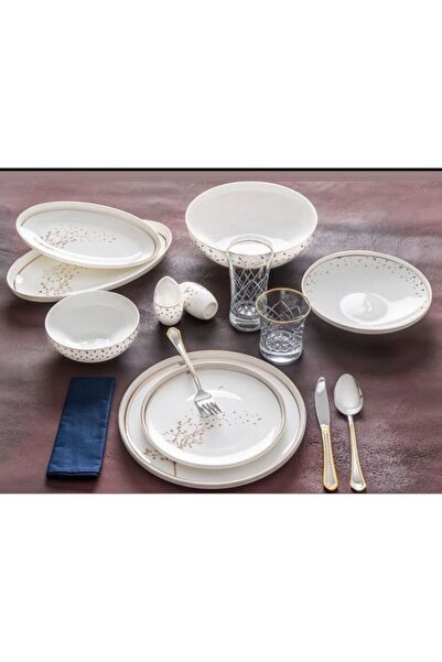 ACAR Rosalind 12 Kişilik 57 Parça Porselen Yemek Takımı