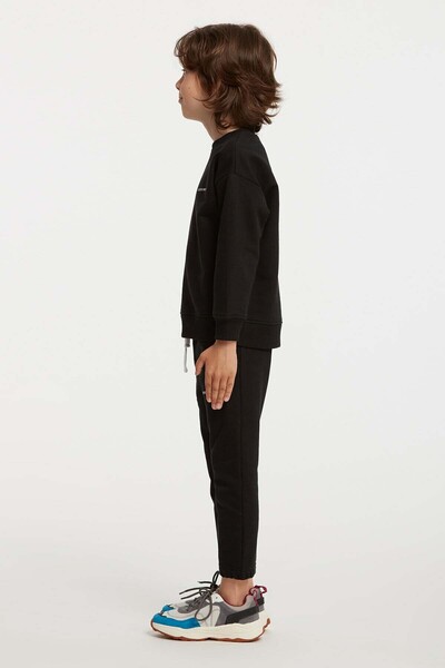 GRIMELANGE Σετ μαύρης αθλητικής φόρμας Majuro Boy's Embroidered