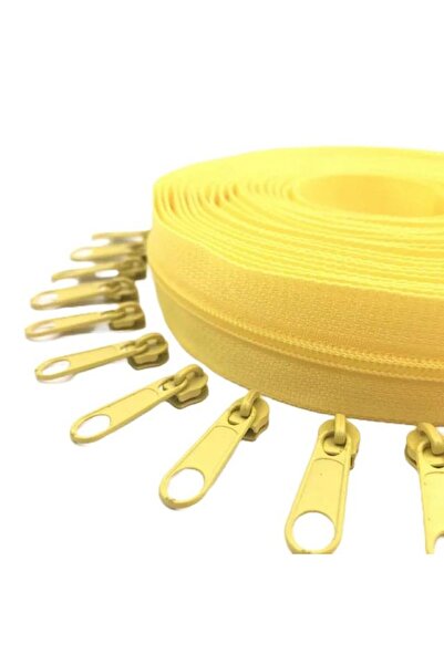 SELÇUK SÖNMEZ Sarı Renk 10 Metre Fermuar 20 Adet Nikel Başlık