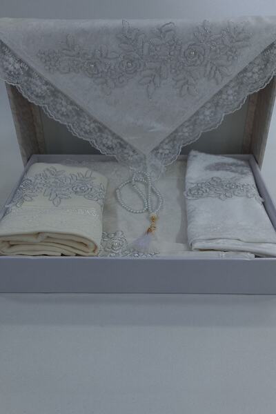 ceyizimdekor 5 Parça Kadife Seccade Takımı Bohça Seti