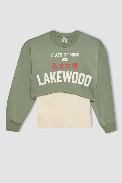 DeFacto Dívčí mikina Crop Crew Neck 2dílná B7374a824sp