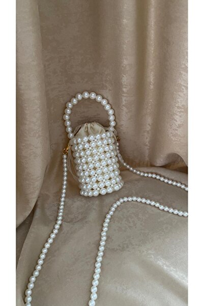 SAMSA İnci Silindir Çanta Boncuk çanta incili çanta