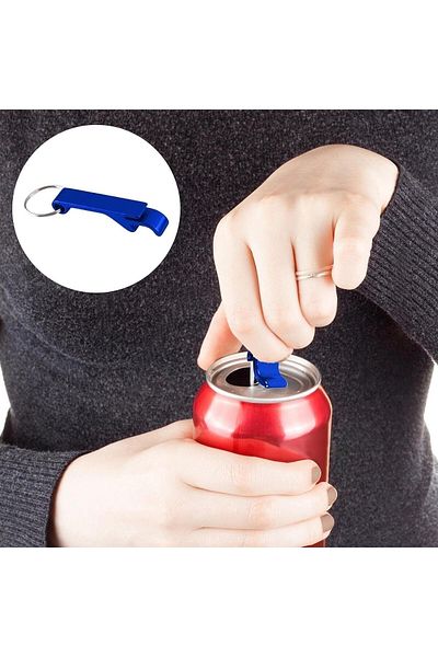 Sensoria Metal Keychain-Shaped Bottle Opener Multi-Purpose Box Bottle Cap Opener Beer Opener Dark Blue Color