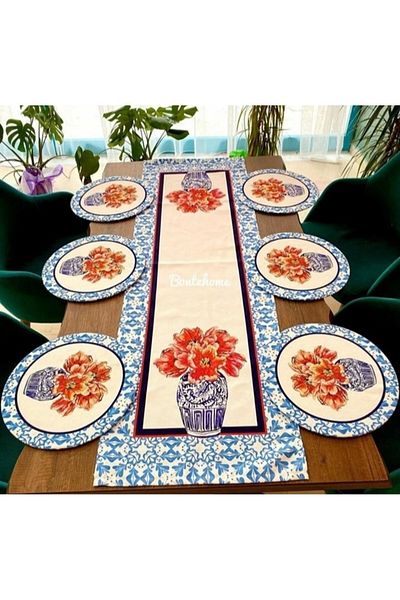 Premier American&service albastru vază model runner set de 6 modele de vază MDF placă de design