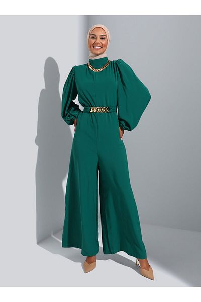 Refka Βραδινό φόρεμα με λεπτομέρεια ζώνης - Emerald Green -