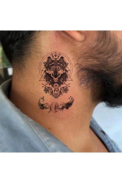 Mecit Tuhafiye Kurt Kanat Bilek Boyun Vucut Geçici Dövme