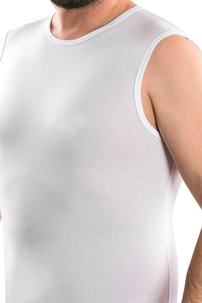 BSM White Modal Undershirt - Men's, Zero Collar, Bottoming Shirt 40603