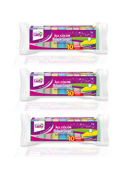 10'lu Allcolor Bulaşık Süngeri 3X