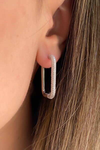 bymissnora Vip Zirkon Taş Düz Şekil Küpe - Yeni Model