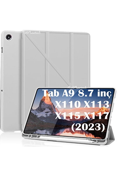 m.tk moveteck Samsung Galaxy Tab A9 8.7 inç Kılıf Kalem Bölmeli Tri Folding S...