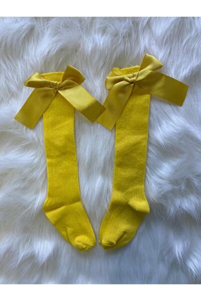 ŞAPKAKİDS Bebek Sarı Fiyonk Çorap