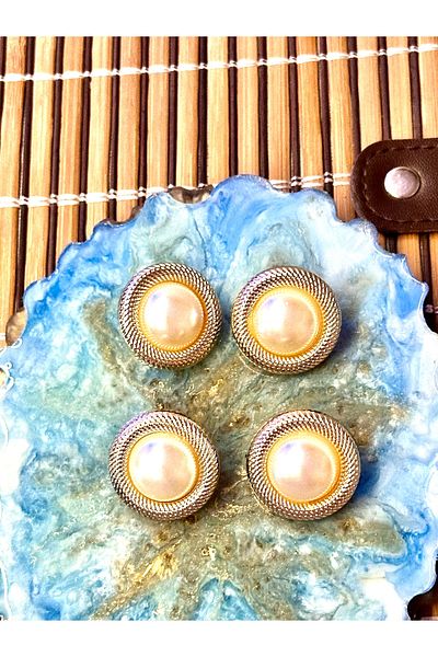 ODDA TASARIM ATÖLYESİ Design metallized pearl detail coat button 4 pcs