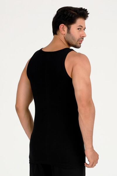 Sensu Men's Undershirt 100% Cotton 2-Pack Set Black Eat7002