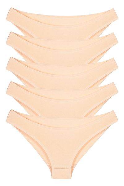 Sensu Chiloți bikini din bumbac nud - Pachet de 5 Kts1057