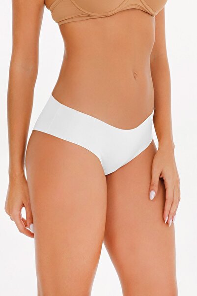 Sensu Set de 3 chiloți pentru femei brazilian tăiați cu laser - alb Kts2113