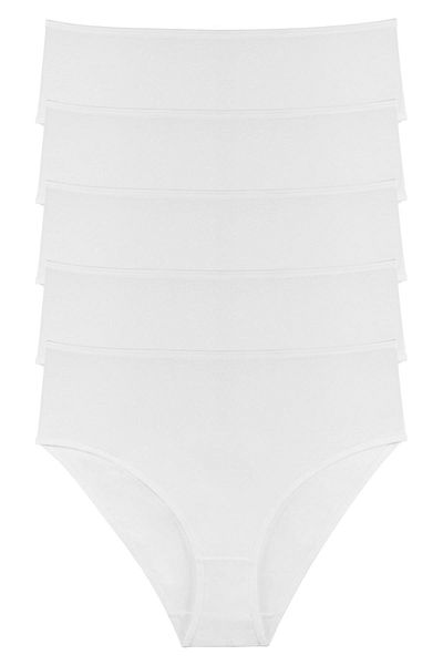 Sensu Women's Elastic Waist 5-Piece Slip Panties - Kts3087