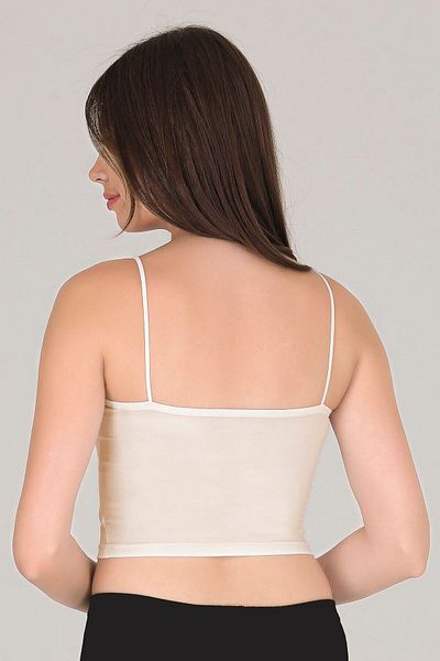 Sensu Women's Rope Strap Ecru Crop Bustier - Bst1004