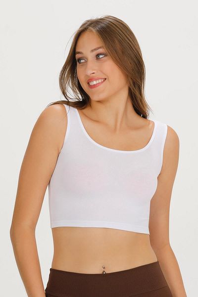 Sensu Women's Thick Strap Crop Bustier - CROP130