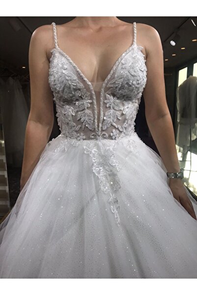 madamebrade GELİNLİK MADAME İNCİLİ ÇİÇEK MODEL