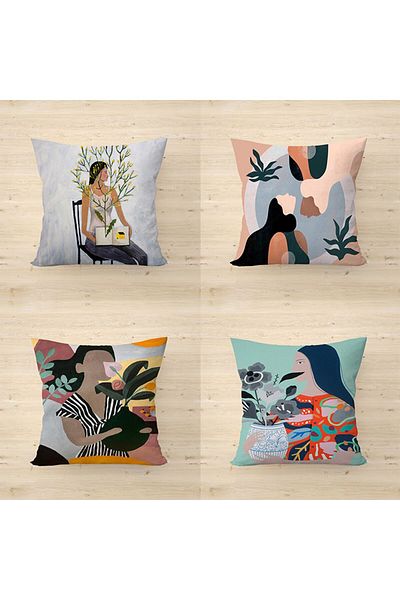 fdm desıgn Double Sided Printed Special Design Artistic and Abstract Decorative Throw Pillow Cover Set of 4