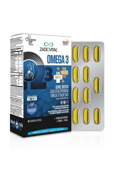 Zade Vital Omega 3 Fish Oil - General Support, 1 Box of 45 Capsules