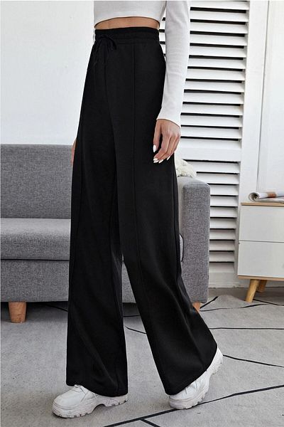 Orjinshop Γυναικείο φαρδύ παντελόνι φούτερ με ριγέ δύο κλωστών