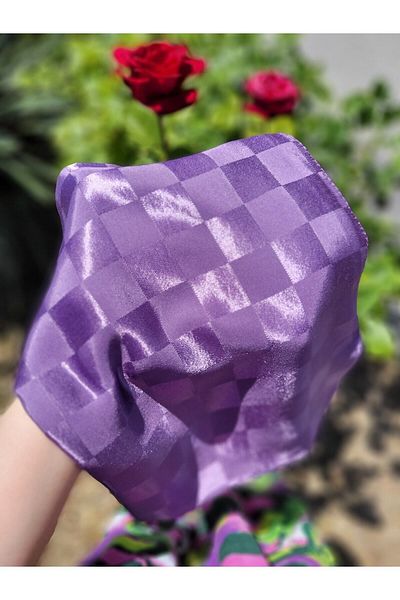 FRESCO SCARFS Γυναικείο χιτζάμπ Μεταξένιο βαμβακερό ζακάρ γυαλιστερό σάλι με μοτίβο σάλι*λιλά