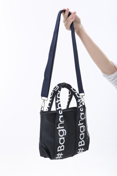 Baghashtag Navy Blue Mini Waterproof Handle Written Tote Bag