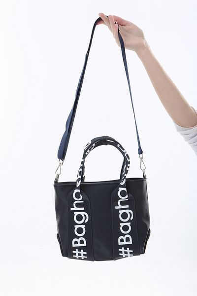 Baghashtag Navy Blue Mini Waterproof Handle Written Tote Bag