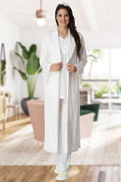 By Mecit Pijama طقم بيجامة للحوامل مع ثوب نوم طويل من Mecit 5416