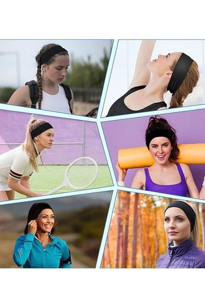 BERG 2 PCS Hair Band Elastic Combed Sports Headband Yoga Headband