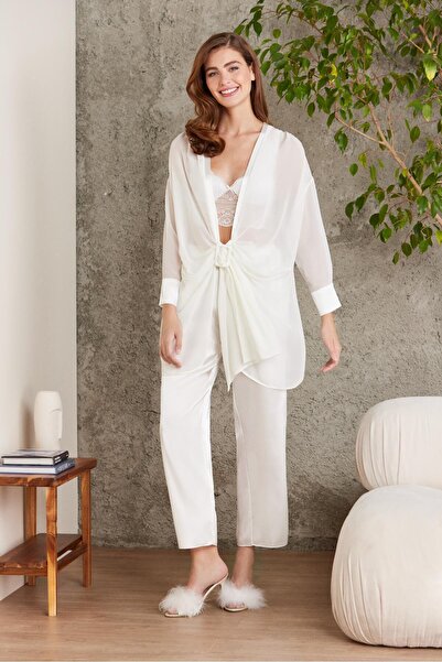 Pierre Cardin 7025 Kadın 4'lü Saten Takım Gelin Çeyiz Seti