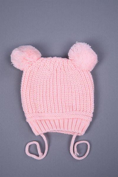 Babyhola Knitwear Double Pompom Tied Baby Girl Boy Newborn 0-3 Months Beret 0946