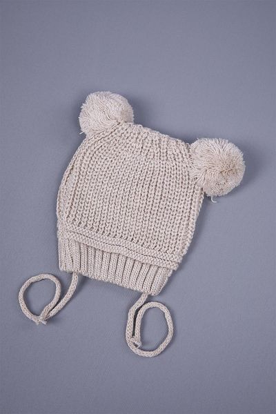 Babyhola Knitwear Double Pompom Tied Baby Girl Boy Newborn 0-3 Months Beret 0946