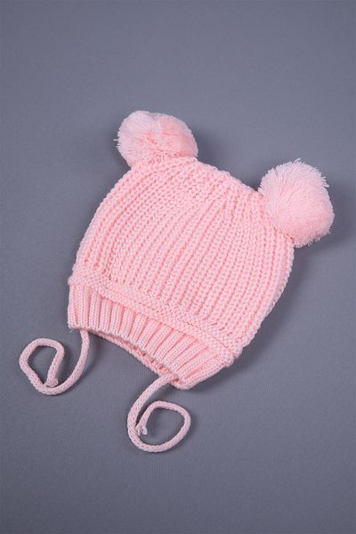 Babyhola Knitwear Double Pompom Tied Baby Girl Boy Newborn 0-3 Months Beret 0946