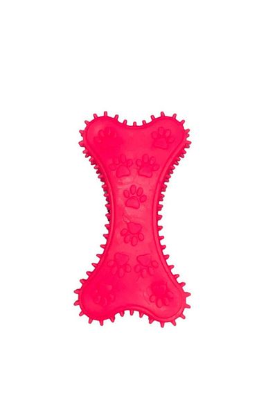 Glipet Plastic Poplar Bone Spiky Giant Dog Toy 18cm Pink