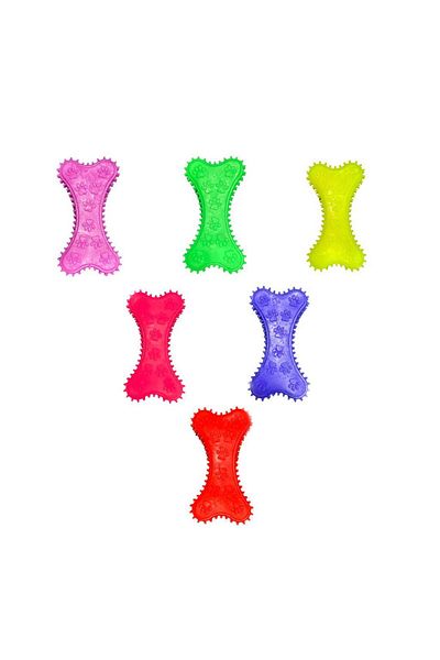 Glipet Plastic Poplar Bone Spiky Giant Dog Toy 18cm Pink
