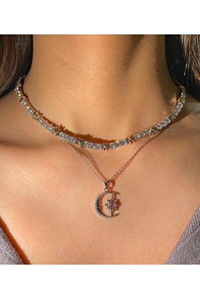 h&b design jewel Çelik Moonlight Kolye