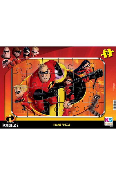 Ks Games Incredibles Family Incredible Family 2 Frame Puzzle 24 Pieces