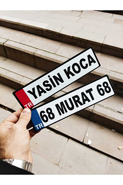 Aksaray Tasarım Atölyesi Akülü Araba Plakası /isme Özel Plaka 22x5,5 Cm 2 Adet